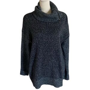 Leo & Nicole Cozy Blue Cowl Neck Oversized Sweater. Size S.